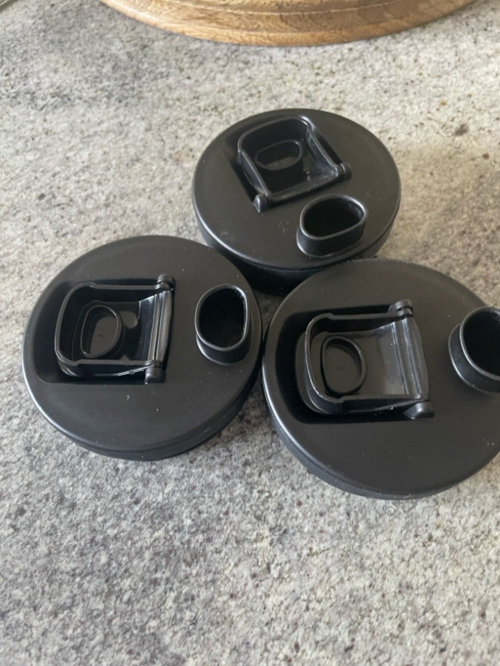 Set of 3 Black Snap-On Bottle Lids
